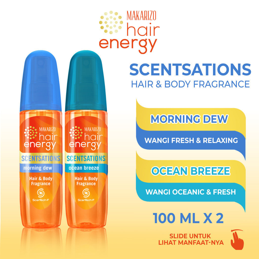 Paket Makarizo Hair Energy Scentsations Morning Dew & Ocean Breeze 100mL
