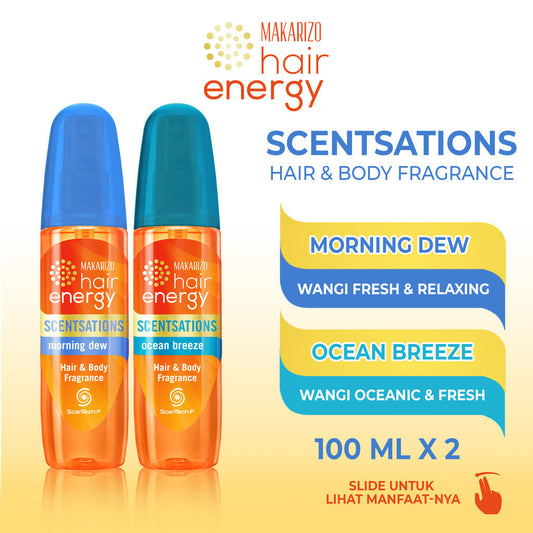 Paket Makarizo Hair Energy Scentsations Morning Dew & Ocean Breeze 100mL
