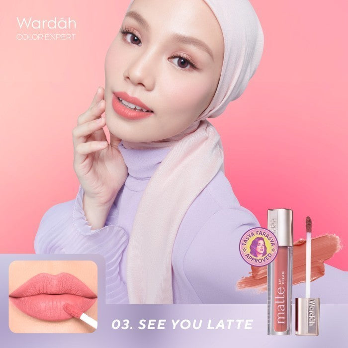 MOST LOVED! WARDAH Matte Lip Cream 4 g Warna Intense dan Tahan Lama Matte Finish Teksture Creamy Liptint Lip Stain Lipstik Lip Tint Lip Matte Lipstick Lipcream Glossy Longlasting Waterproof Tahan Lama Makeup Dark Lips Two Tone Lip Library