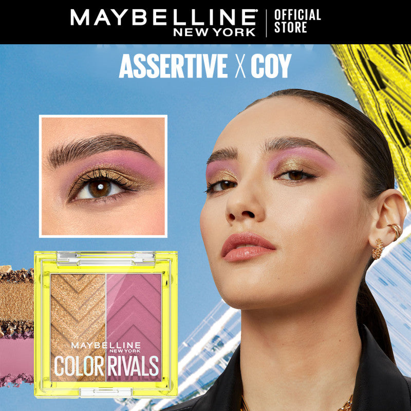 Maybelline Color Rivals Duo Shadow – Eyeshadow Waterproof Pigmented Glitter Tekstur Halus Tahan Seharian Easy to Blend