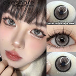 Eyeshare Softlens Minus(-1.00 ~ -8.00) Black 14.2mm 14.5mm Softlens Mata Softlens Warna Lensa Kontak Soflen Gray