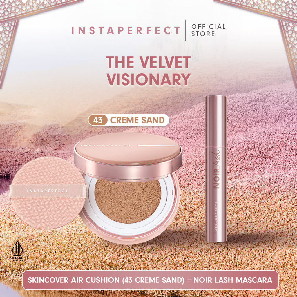 Instaperfect The Velvet Visionary Make Up (Mahogany) Look: Skin Cover Air Cushion, Silk Touch Blusher, Suede Lip Matte, Noir Lash Mascara