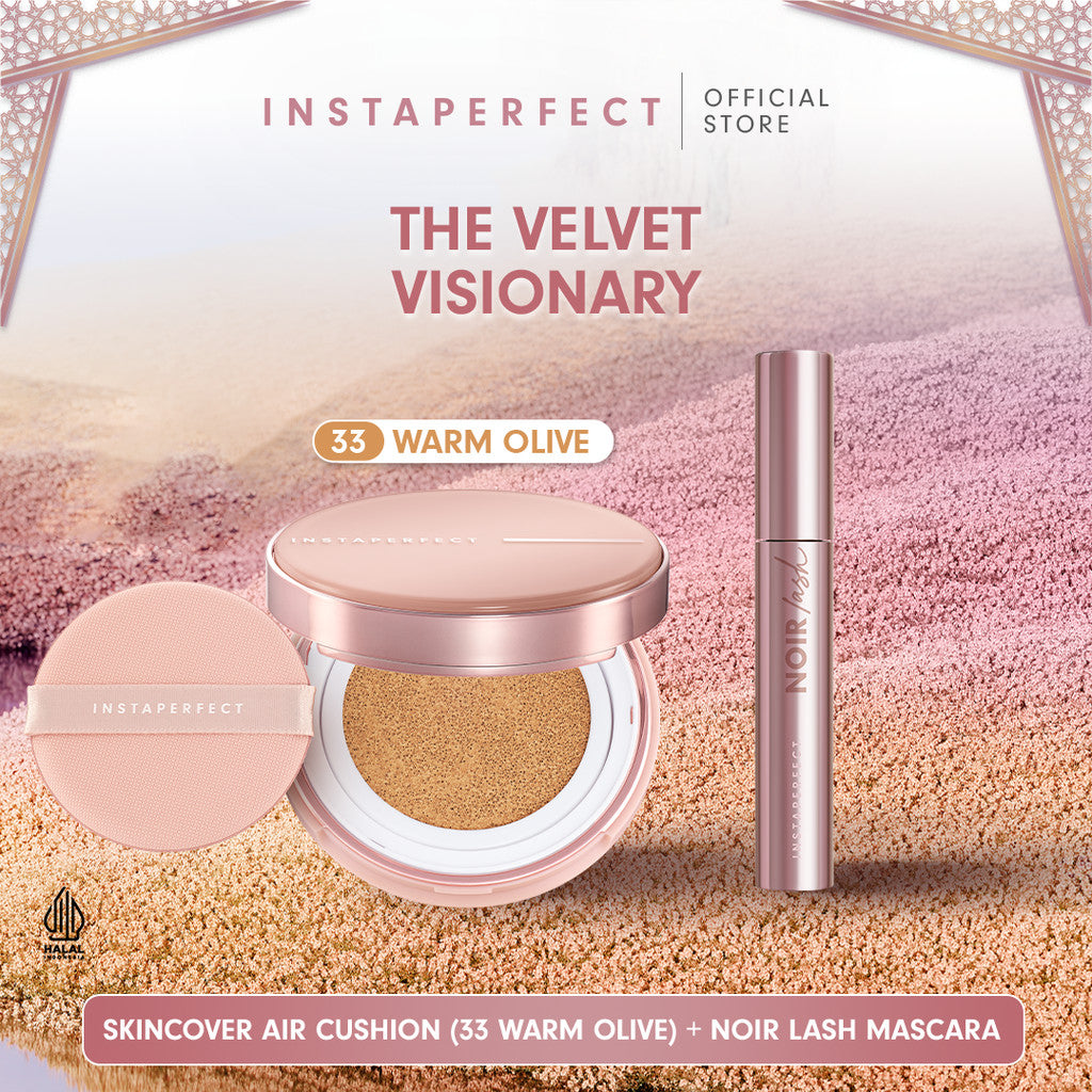 Instaperfect The Velvet Visionary Make Up (Mahogany) Look: Skin Cover Air Cushion, Silk Touch Blusher, Suede Lip Matte, Noir Lash Mascara
