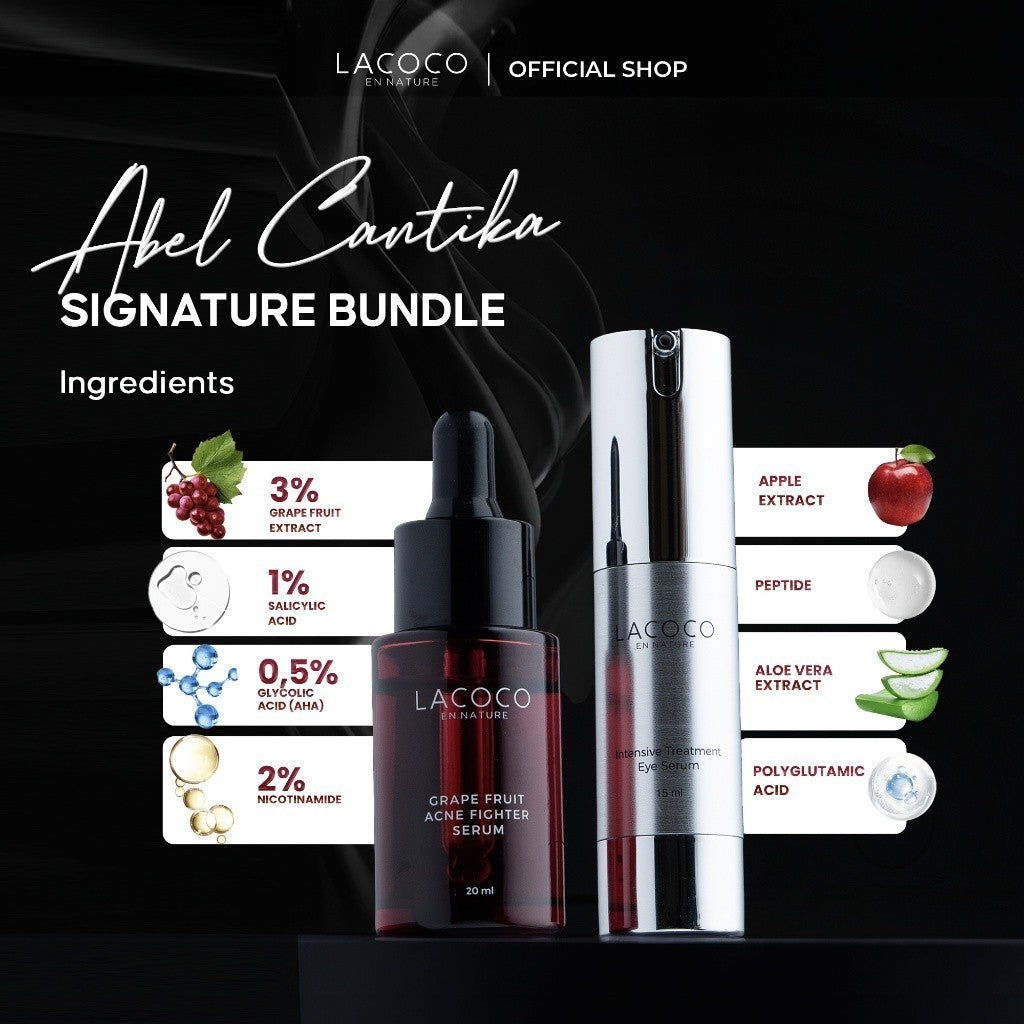[Abel Cantika Signature Bundle] Grape Fruit Acne Serum 20ml + Intensive Eye Serum #BeyiNgeracunLacoco
