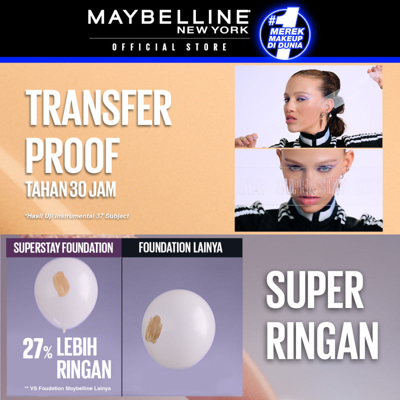 Maybelline Superstay Lumi Matte Liquid Foundation 35 mL – Buildable coverage transferproof ringan makeup tahan lama