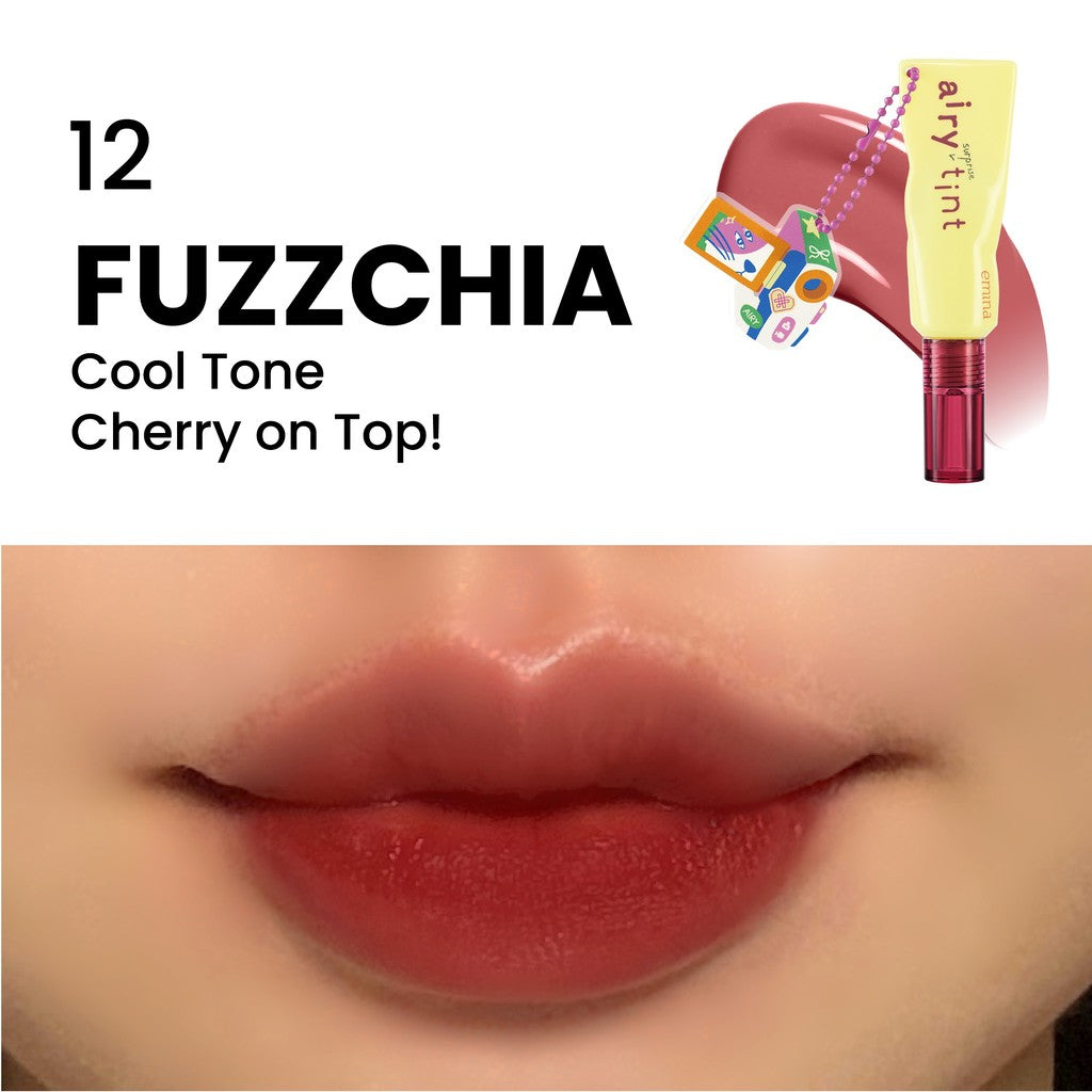 Emina Airy Surprise Tint x Muzik Tiger 3 g + Keychain - Lip Tint Ringan, Longlasting, Tahan Lama, Waterproof