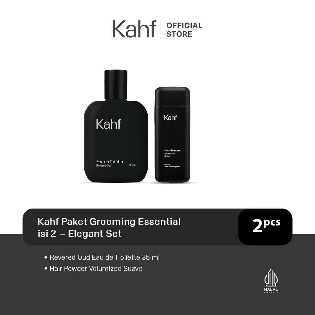 [SPECIAL EDITION : JUMAT BERKAHF] Kahf Paket Grooming Essential isi 2 - Eau de Toilette (EDT), Pomade, Hair Powder