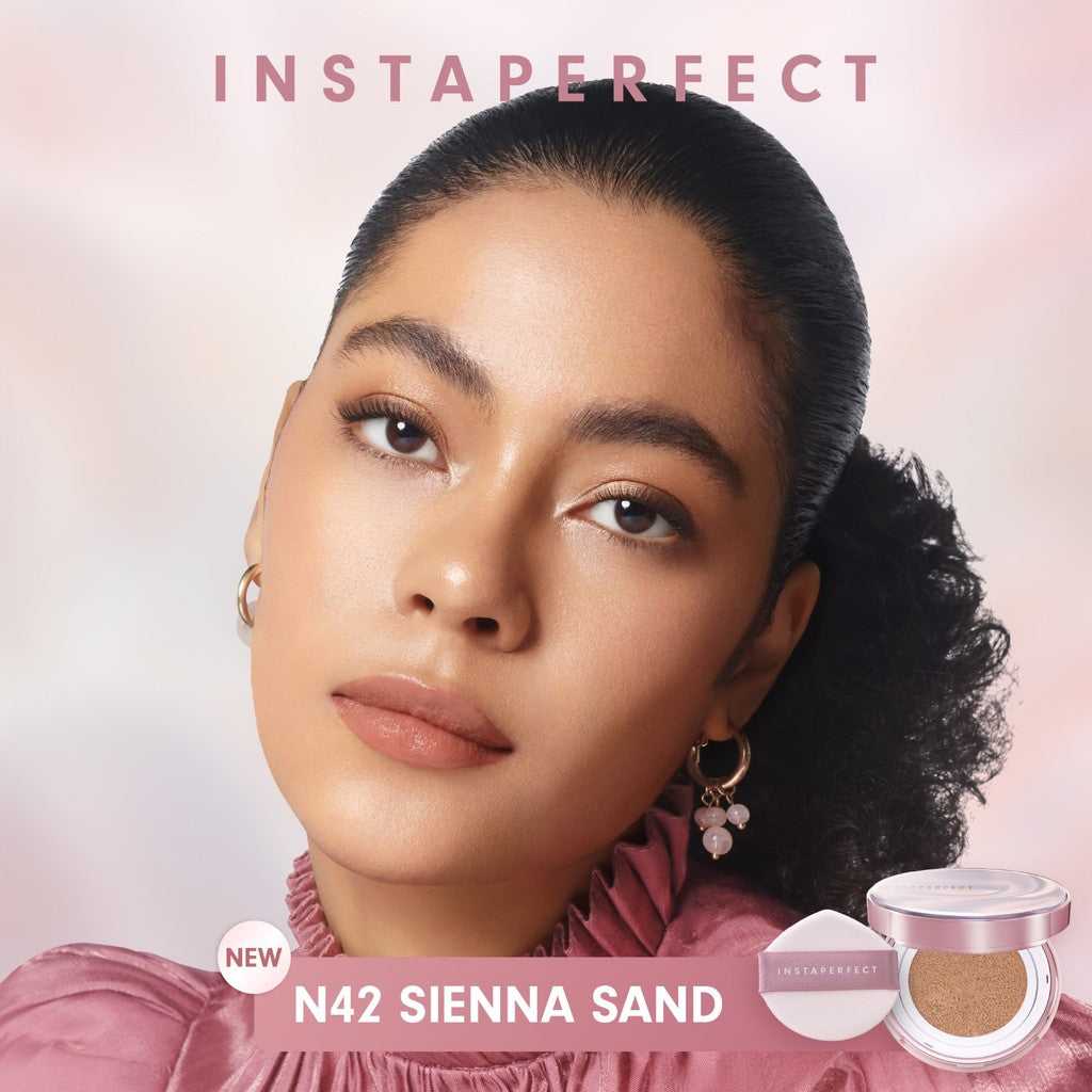 SPECIAL EDITION Instaperfect Skincover Air Cushion SPF 50++++ 11g - Make Up Cushion Foundation Blurring Semi Matte Finish (Real Skin Buildable Coverage, Transferproof, Non Comedogenic)- Bedak Foundation Tahan Lama