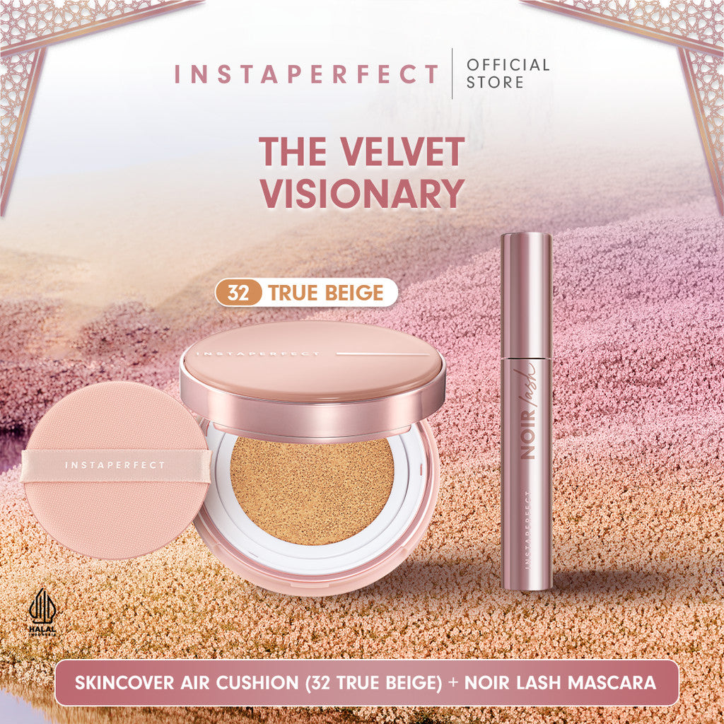 Instaperfect The Velvet Visionary Make Up (Mahogany) Look: Skin Cover Air Cushion, Silk Touch Blusher, Suede Lip Matte, Noir Lash Mascara