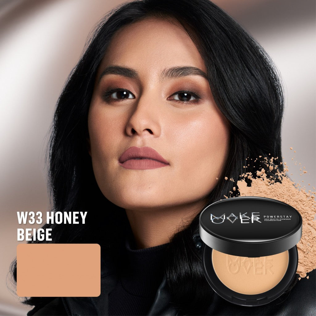 [ SPECIAL PRICE ] MAKE OVER Powerstay 24H Matte Powder Foundation -  Bedak Padat High Coverage Ringan Bedak Compact Wajah Flawless Make Up Tahan Lama 24 Jam Non-Comedogenic BEST SELLER Poreless DFW Nadya Hutagalung Pony Mira Agile Zsa Zsa Utari