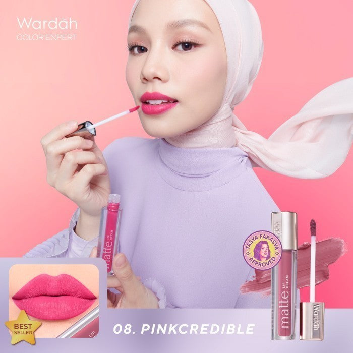 MOST LOVED! WARDAH Matte Lip Cream 4 g Warna Intense dan Tahan Lama Matte Finish Teksture Creamy Liptint Lip Stain Lipstik Lip Tint Lip Matte Lipstick Lipcream Glossy Longlasting Waterproof Tahan Lama Makeup Dark Lips Two Tone Lip Library