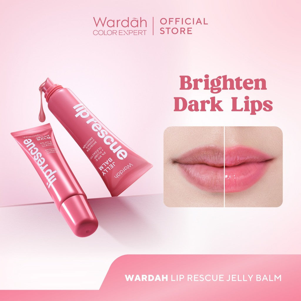 [LIP CARE MENCERAHKAN] NEW! WARDAH Lip Rescue Jelly Balm Dusty Rose - Lip Therapy, Hydrating - Mencerahkan Bibir, Bibir Sehat, Plump - Glossy, Lip Matte, Liptint, Lip Stain, Lipgloss, Lip Cream, Lip tint Waterproof -Tahan Lama - Dark Lips - Bibir Pecah