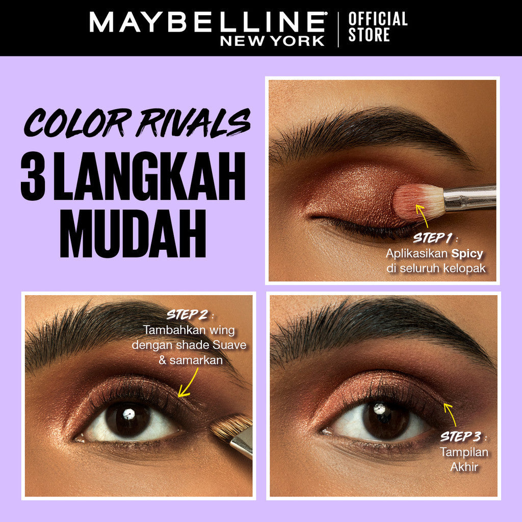 Maybelline Paket Hemat Hypercurl Waterproof Mascara + Tattoo Liner 48hr + Color Rivals Eyeshadow | Waterproof Maskara Eye Makeup Black Smudgeproof Panjang