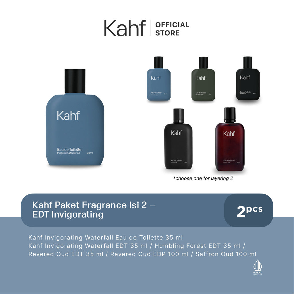 [EXCLUSIVE KAHF AFFILIATOR] Kahf Paket Fragrance isi 2 - Parfum Pria Eau de Toilette (EDT), Eau de Parfume (EDP)