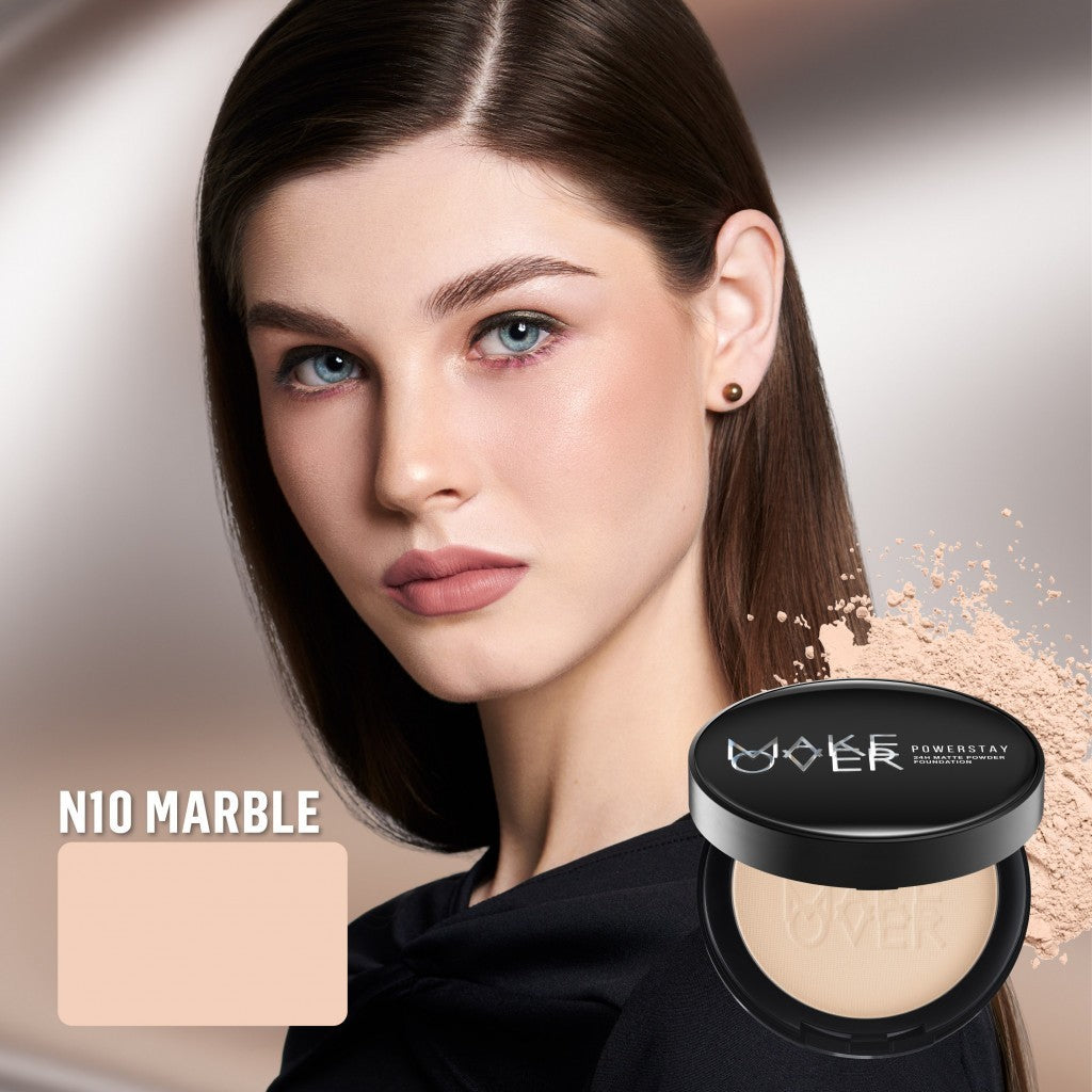 [ SPECIAL PRICE ] MAKE OVER Powerstay 24H Matte Powder Foundation -  Bedak Padat High Coverage Ringan Bedak Compact Wajah Flawless Make Up Tahan Lama 24 Jam Non-Comedogenic BEST SELLER Poreless DFW Nadya Hutagalung Pony Mira Agile Zsa Zsa Utari