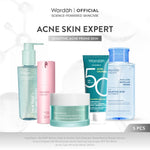 Paket Skincare Wardah Isi 5 pcs - Face Wash, Toner, Moisturizer Gel, Serum, & Sunscreen Paket Solusi Masalah Kulit - Skincare