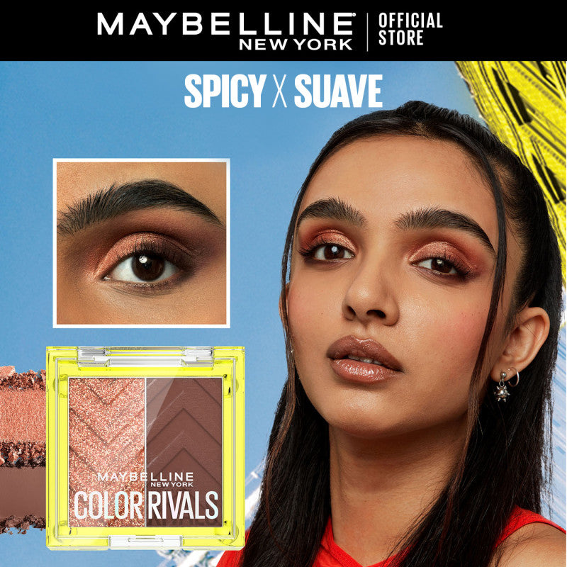 Maybelline Color Rivals Duo Shadow – Eyeshadow Waterproof Pigmented Glitter Tekstur Halus Tahan Seharian Easy to Blend