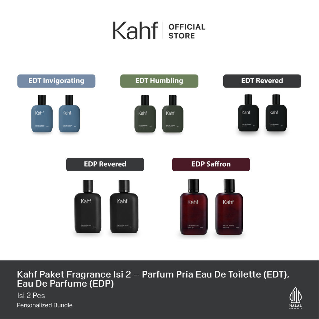 [EXCLUSIVE KAHF AFFILIATOR] Kahf Paket Fragrance isi 2 - Parfum Pria Eau de Toilette (EDT), Eau de Parfume (EDP)