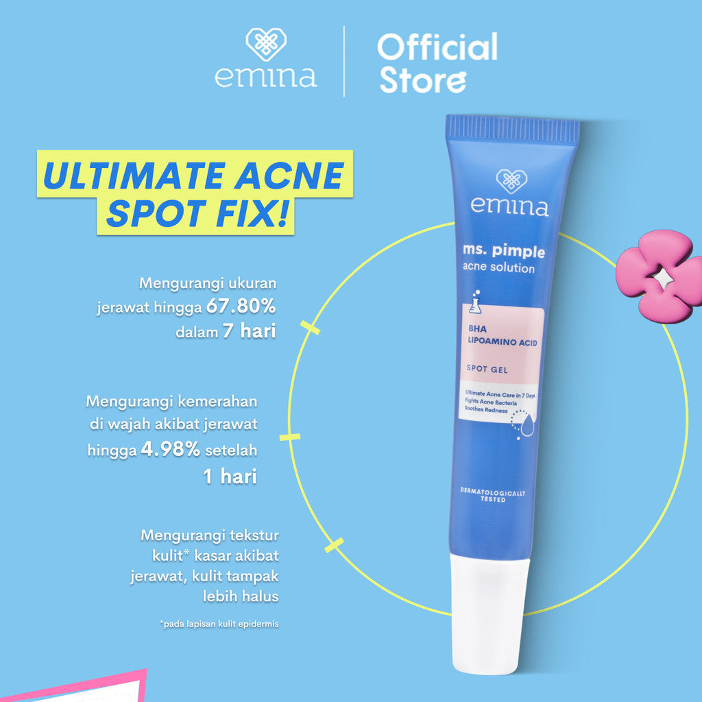 NEW! Emina Ms. Pimple Acne Solution spot Gel 15ml - Obat Totol Jerawat tanpa meninggalkan bekas noda