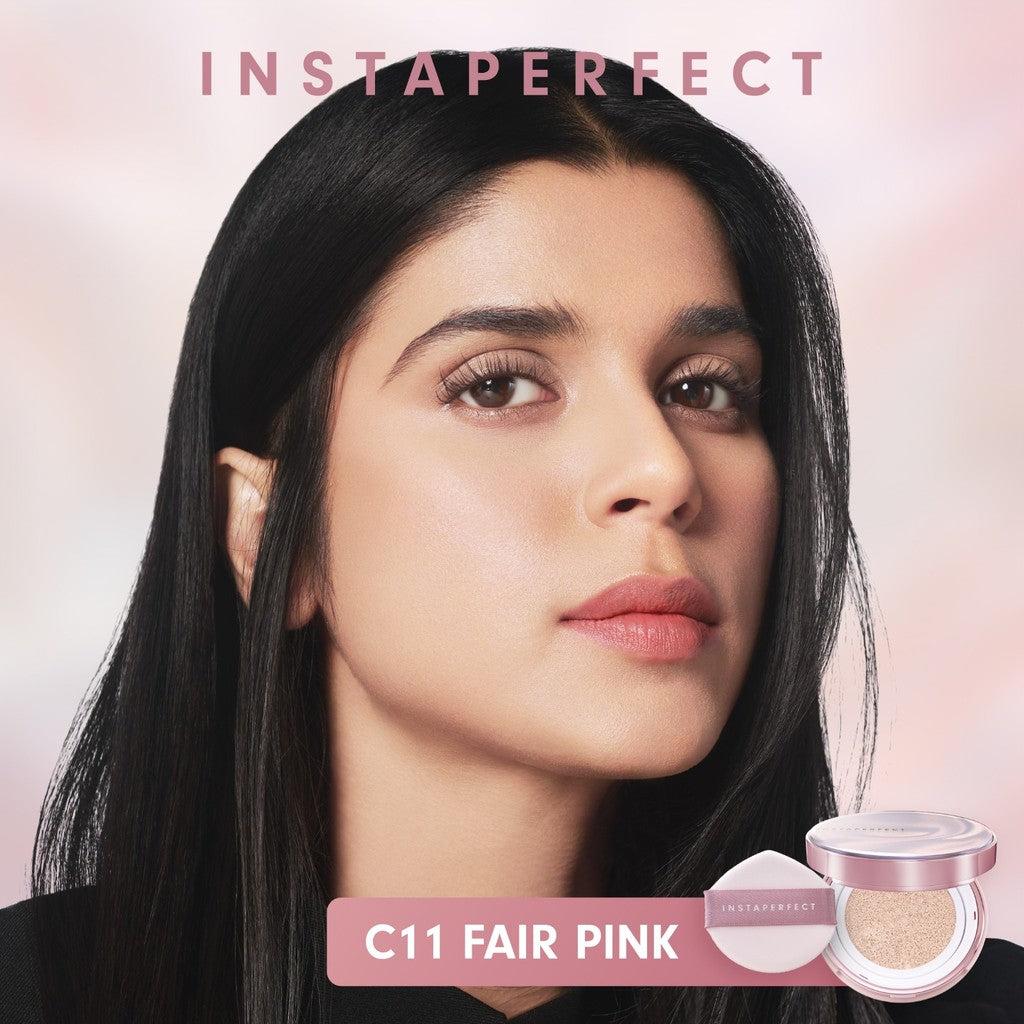 SPECIAL EDITION Instaperfect Skincover Air Cushion SPF 50++++ 11g - Make Up Cushion Foundation Blurring Semi Matte Finish (Real Skin Buildable Coverage, Transferproof, Non Comedogenic)- Bedak Foundation Tahan Lama