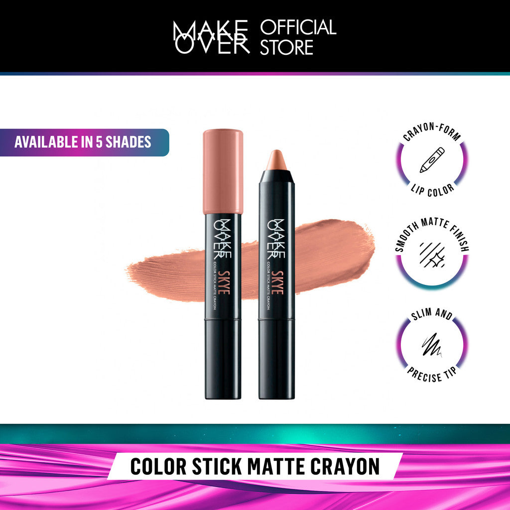 [ SPECIAL PRICE ] MAKE OVER Color Stick Matte Crayon 2.6 g - Lipstick Lipstik Bibir Matte untuk Base Ombre BEST SELLER - 105 Skye