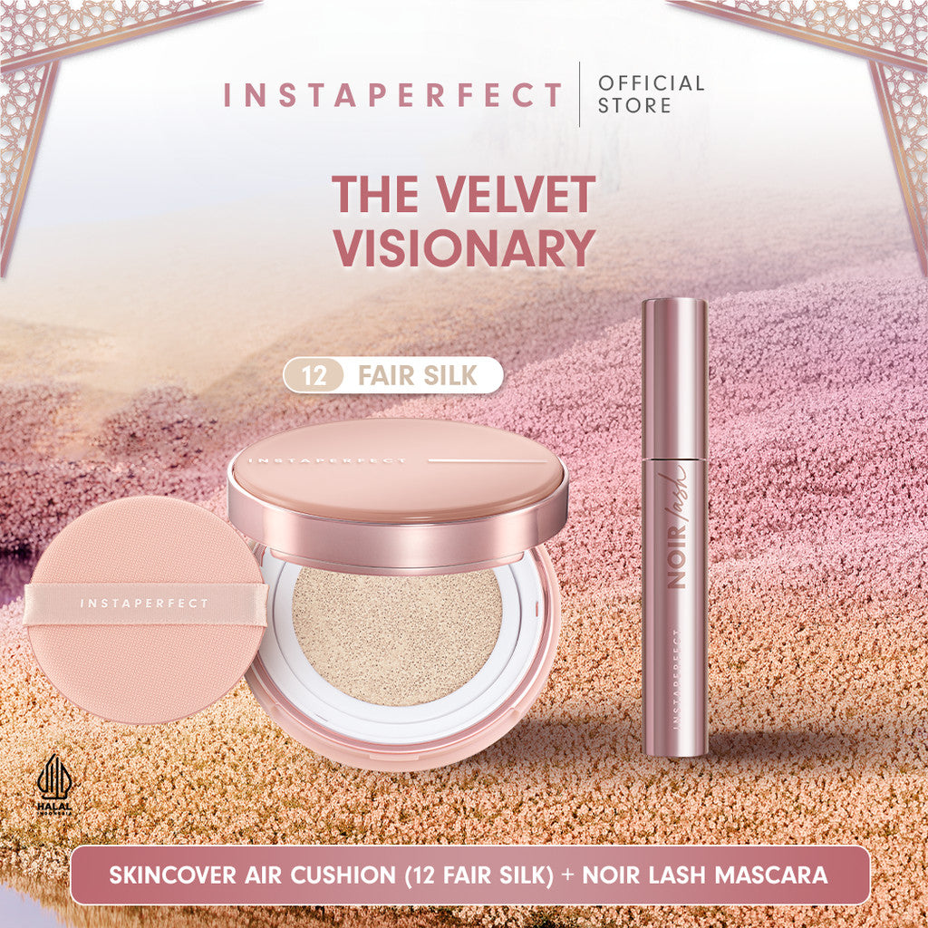 Instaperfect The Velvet Visionary Make Up (Mahogany) Look: Skin Cover Air Cushion, Silk Touch Blusher, Suede Lip Matte, Noir Lash Mascara