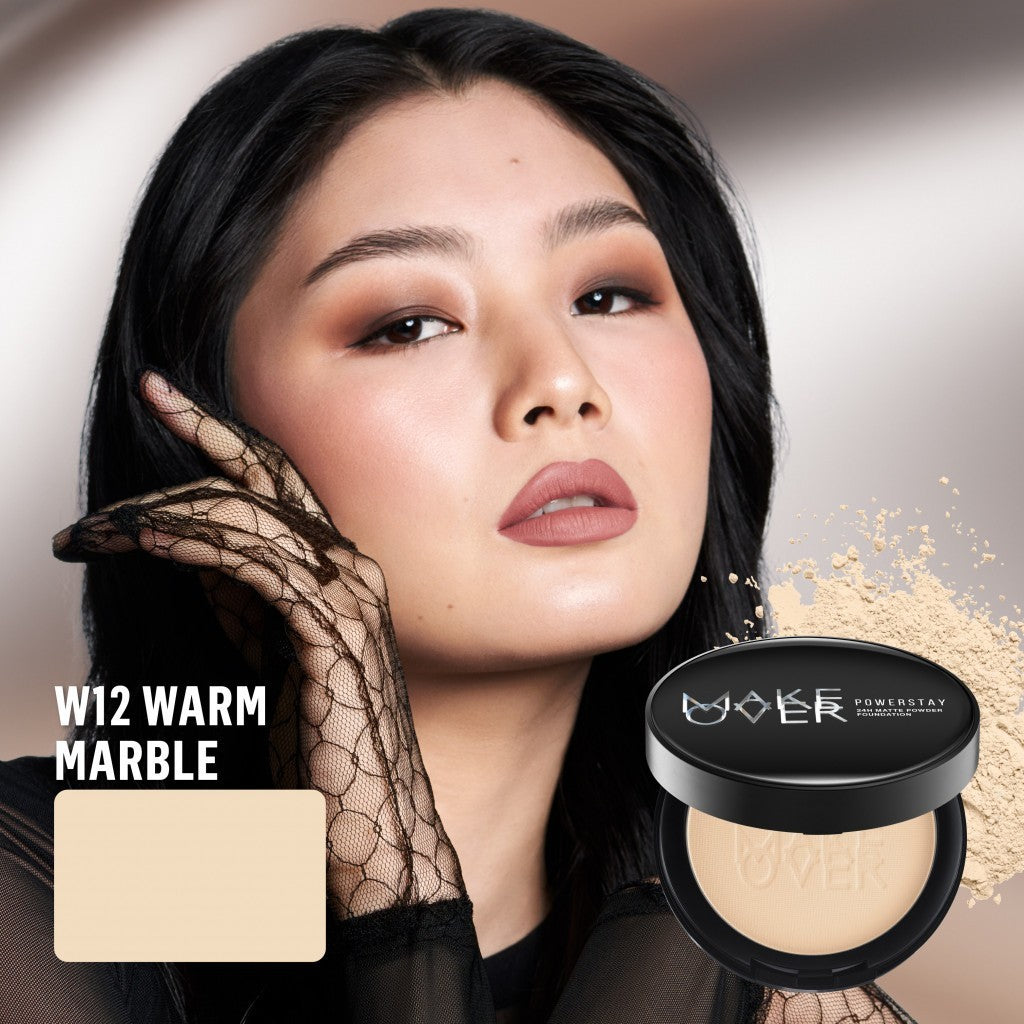 [ SPECIAL PRICE ] MAKE OVER Powerstay 24H Matte Powder Foundation -  Bedak Padat High Coverage Ringan Bedak Compact Wajah Flawless Make Up Tahan Lama 24 Jam Non-Comedogenic BEST SELLER Poreless DFW Nadya Hutagalung Pony Mira Agile Zsa Zsa Utari