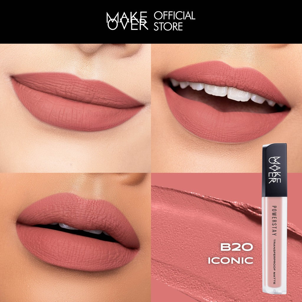 [TINTINTINWIN'S PICKS] MAKE OVER Powerstay Transferproof Matte Lip Cream - Lipcream x PANTONE Tahan Lama 14 Jam Lip Cream Tidak Kering Ringan Halus Kissproof Cocok untuk Ombre Lips Color Nude Lipstik BEST SELLER Lip Matte Lipstick 14H Make Up