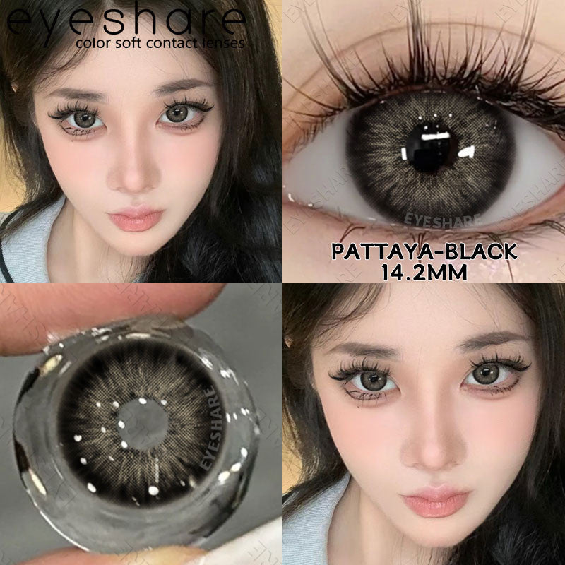 Eyeshare Softlens Minus(-1.00 ~ -8.00) Black 14.2mm 14.5mm Softlens Mata Softlens Warna Lensa Kontak Soflen Gray