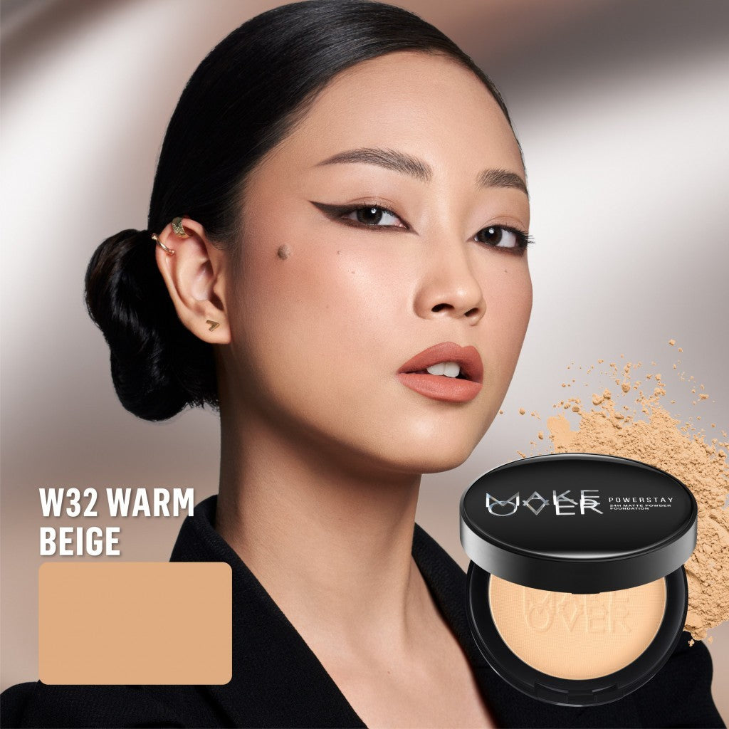 [ SPECIAL PRICE ] MAKE OVER Powerstay 24H Matte Powder Foundation -  Bedak Padat High Coverage Ringan Bedak Compact Wajah Flawless Make Up Tahan Lama 24 Jam Non-Comedogenic BEST SELLER Poreless DFW Nadya Hutagalung Pony Mira Agile Zsa Zsa Utari