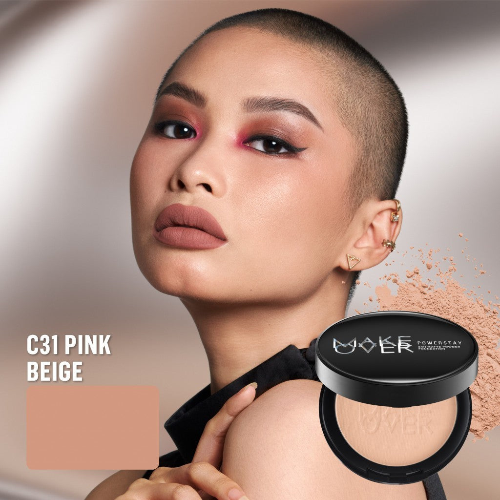 [ SPECIAL PRICE ] MAKE OVER Powerstay 24H Matte Powder Foundation -  Bedak Padat High Coverage Ringan Bedak Compact Wajah Flawless Make Up Tahan Lama 24 Jam Non-Comedogenic BEST SELLER Poreless DFW Nadya Hutagalung Pony Mira Agile Zsa Zsa Utari