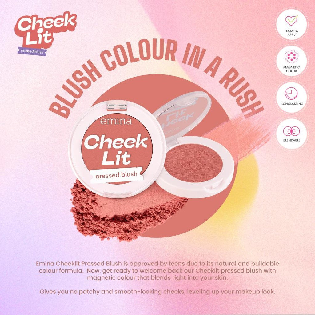 Emina Cheek Lit Pressed Blush x Muzik Tiger 3.5 g - Blush On Padat