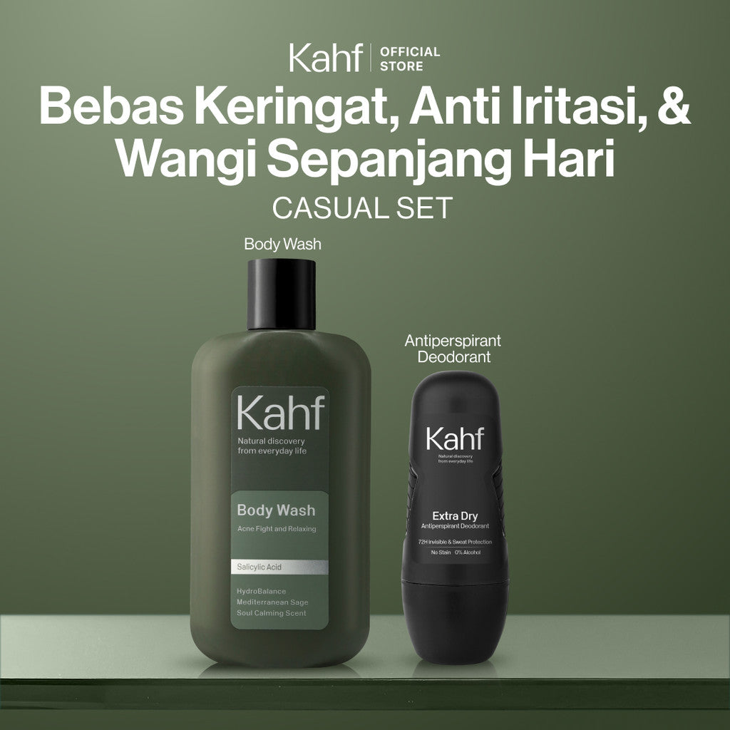 Kahf Deodorant Roll On Antiperspirant 45 ml - Deodoran Deo Pria Anti Iritasi, Bebas Bau, Tahan Keringat, Wangi Seharian - Suitable for Daily Use