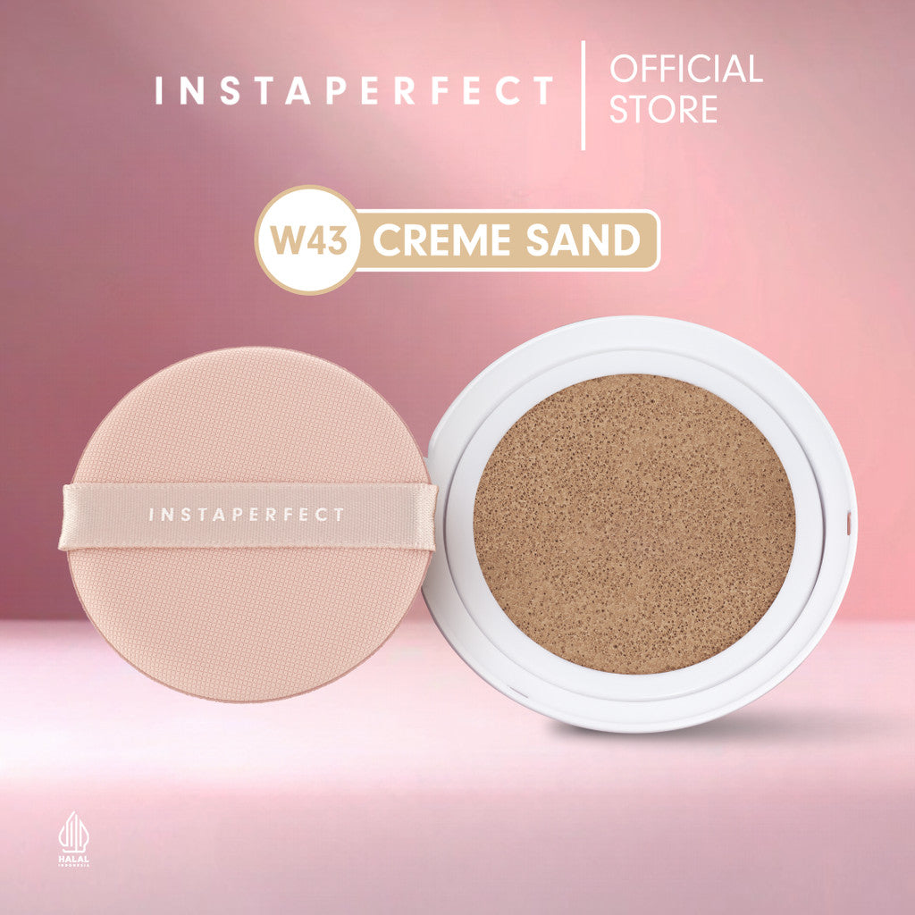 Simple Complexion Set Bundle- Instaperfect Refill Matte Fit Powder Foundation 13 g - Refill Bedak (Real Skin Cover Setter, Smooth Matte Finish, SPF 20 PA+++) &  Refill Skincover Air Cushion 11 g - Bundle Make Up Wajah