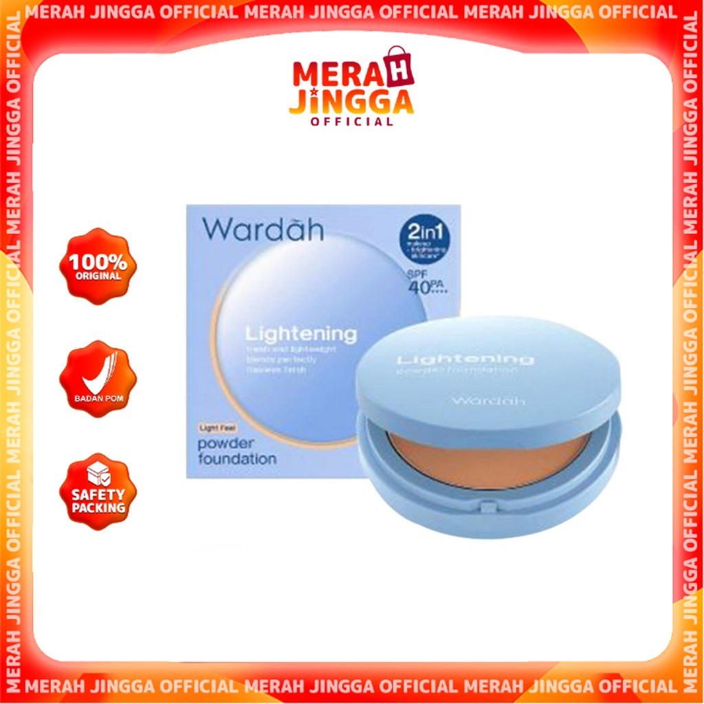 Wardah Lightening Powder Foundation Light Feel 12 g - Bedak Padat | Merah Jingga Official