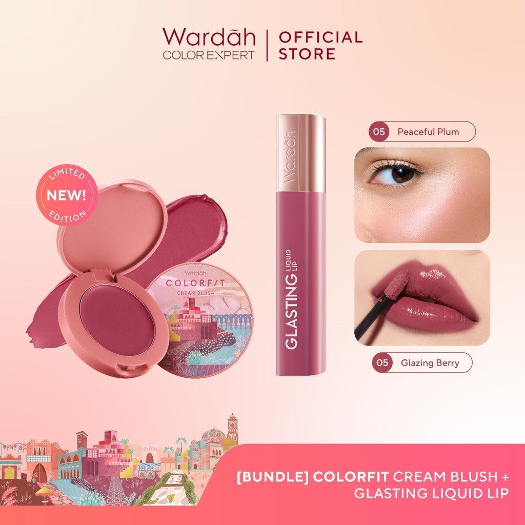 NEW Wardah Colorfit Cream Blush + Lip Glasting