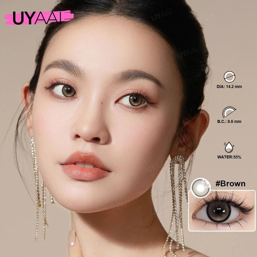 [COD] UYAAI Softlens Lensa Kontak Sekali Pakai VIVIRING Pink/Brown/purple Lensa Kontak 14.2mm Sekali Pakai