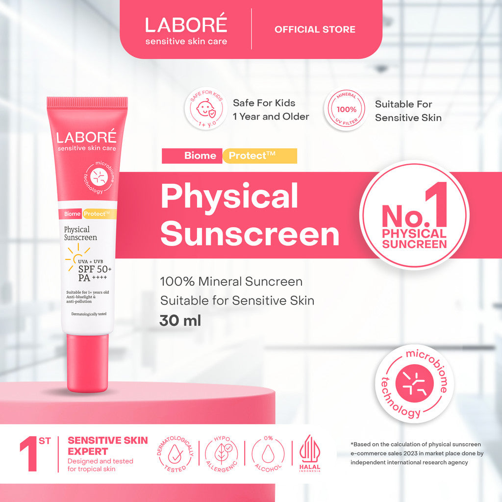LABORÉ Skin Protection Combo Package (Physical Sunscreen 30ml, Thermal Shooting Mist 100ml) - Paket Sunscreen dan Face Mist  untuk Kulit Sensitif dan Kering