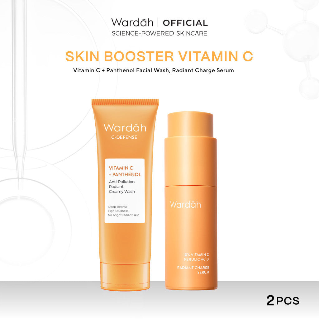WARDAH 10% Vitamin C + Ferulic Acid Radiant Charge Serum 20 ml - Brightening Serum yang Menghilangkan dan Mencegah Noda Hitam Tak Terlihat untuk Kulit Cerah Lebih Lama - Skincare