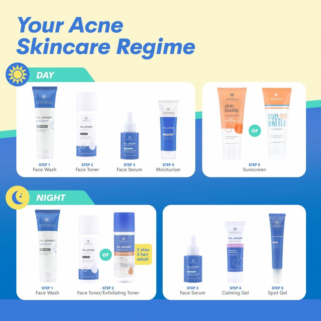 Emina Ms. Pimple Acne Solution Face Wash 50 ml - Pembersih Wajah Kulit Berjerawat