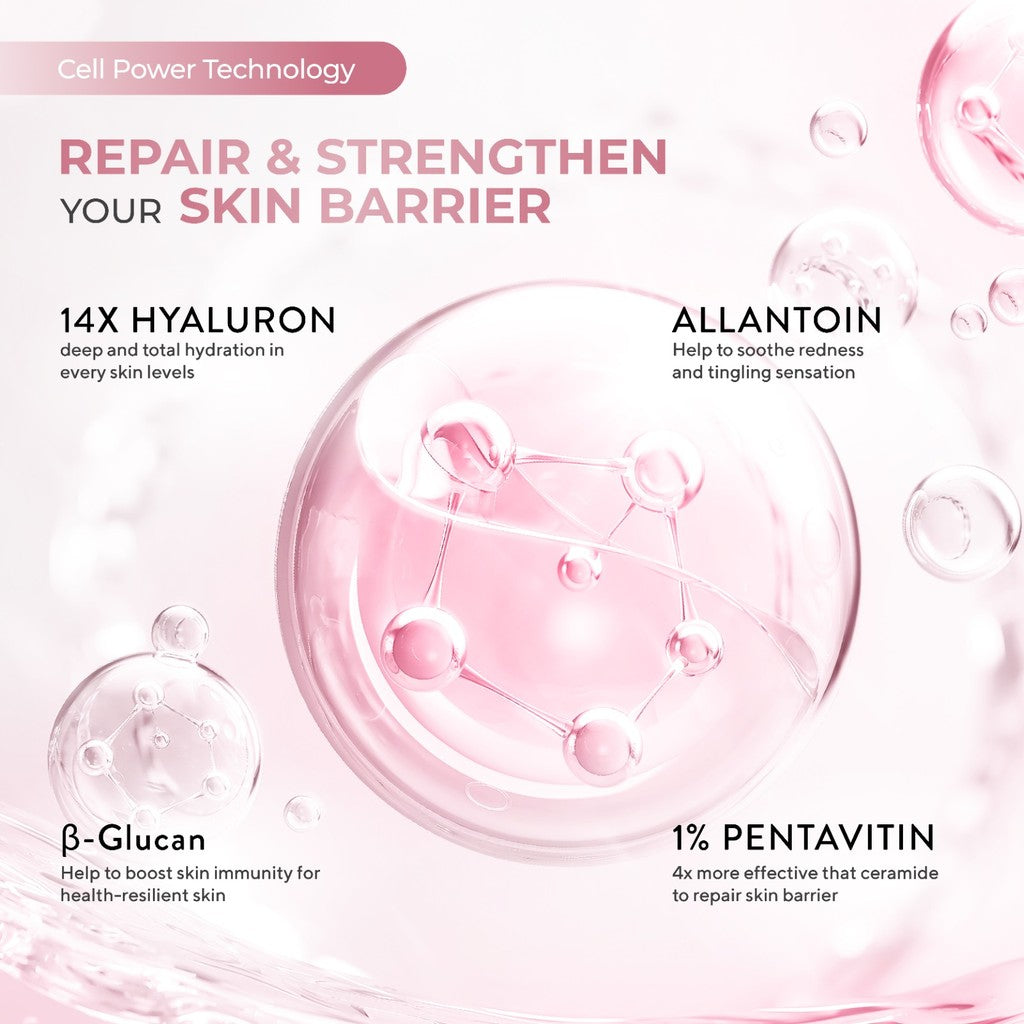 WARDAH Hydra Rose 14X Hyaluronic Pentavitin Deep Barrier Repair Serum 30 ml - Serum dengan Allantoin - Perawatan Wajah untuk Kulit - Resilient Skin - Skincare