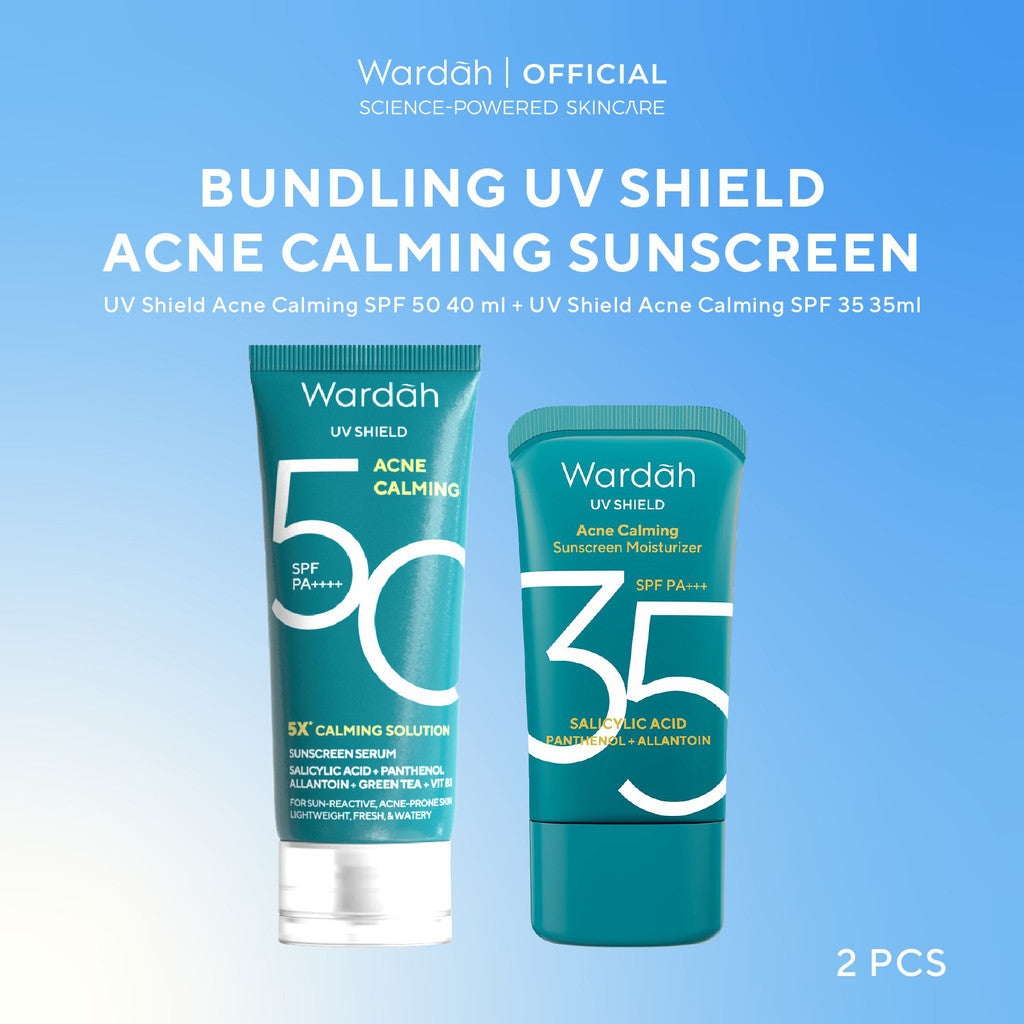 [TWINPACK] Wardah UV Shield Acne Calming Sunscreen SPF 35 & 50 PA++++ - Skincare