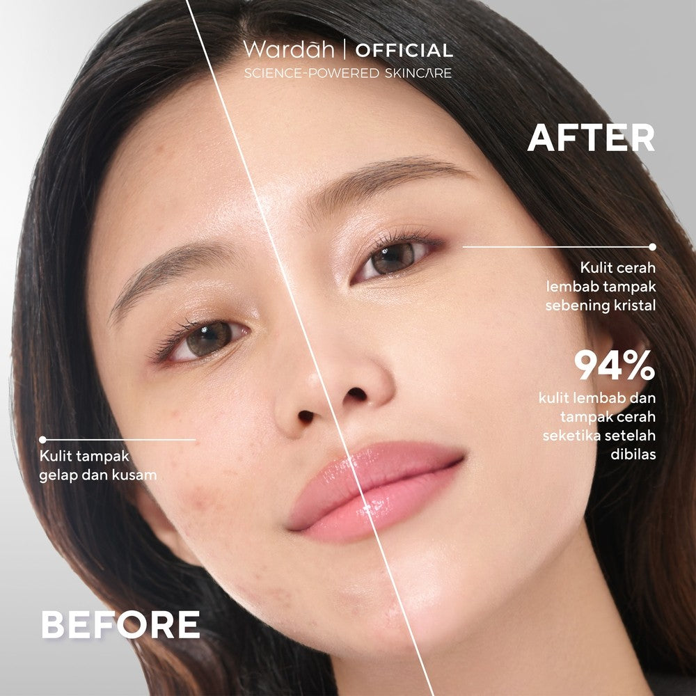 REFAL HADY'S FAVORITE WARDAH Brightening Crystal Secret NMF Amino AHA PHA Clarifying Foaming Cleanser 100 ml Skincare