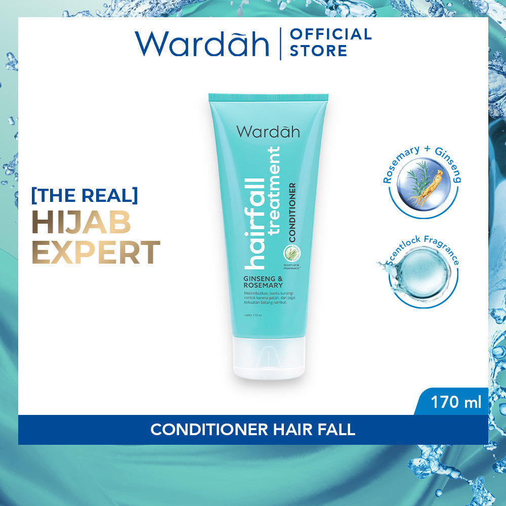Wardah Nature Daily Paket Anti Hairfall Treatment - Shampoo 160 ml & Conditioner 170 ml - Mengandung ScentLock Fragrance - Wangi Tahan Lama Tidak Bau Apek