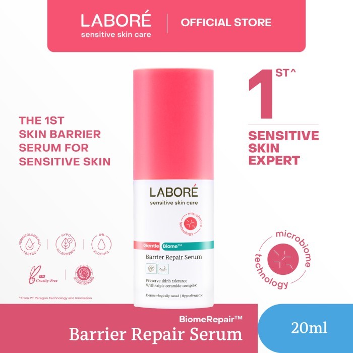 LABORÉ GentleBiome Barrier Repair Serum - Triple Ceramide Complex, Serum untuk Kulit Sensitif & Memperbaiki Skin Barrier - 7 ml