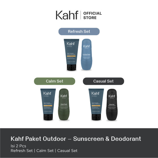 Kahf Paket Outdoor Isi 2pcs - Deodorant & Sunscreen Cream