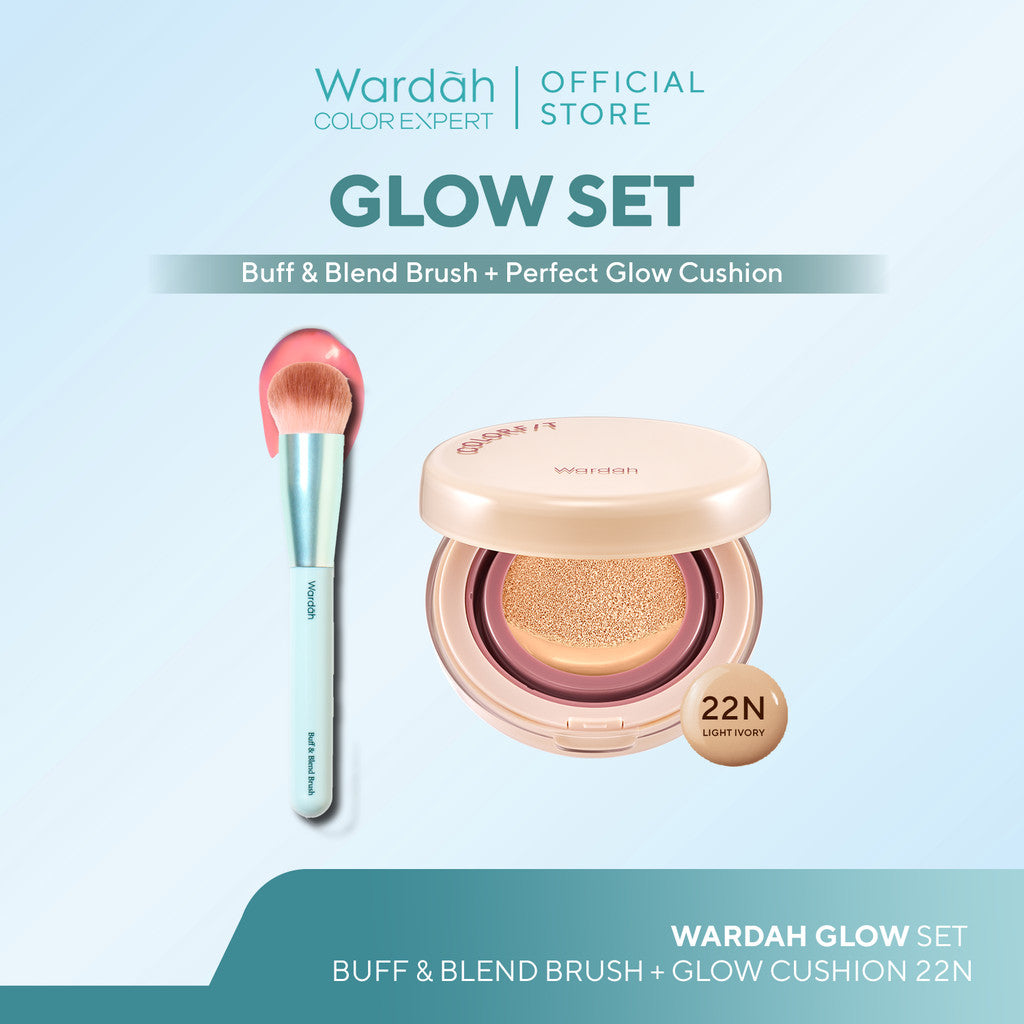 Wardah Halal Tool Brush – Wardah Buff & Blend Brush, Wardah Set & Finishing Brush, Wardah Beauty Blender – Colorfit Matte Foundation, Colorfit HD Blurify Loose Powder – Bundle Brush Set – Make Up Tools - Brush - Wardah Make Up Kit - Makeup