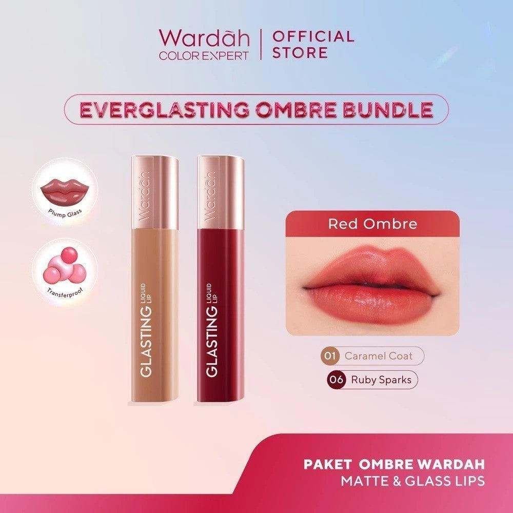 BEST SELLING! WARDAH Glasting Liquid Lip PINK POWER Lip Stain Lipgloss Lipstik Liptint Lip Matte Lipstick Lipcream Cleopatra Look Lip Cream Glossy Lip Longlasting Waterproof Tahan Lama Glaze Lip Makeup Two Tone Lip