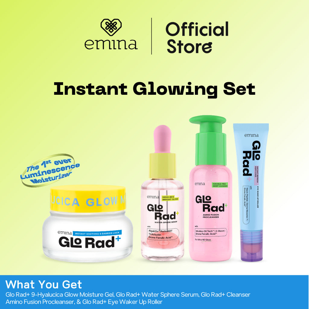 Emina GloRad+ Hyalucica Moisturizer Gel - Pelembab Wajah Glow in The Dark Memperbaiki 5 Level Skin Barrier 10x Glowing Brightening Calming Instant Soothing