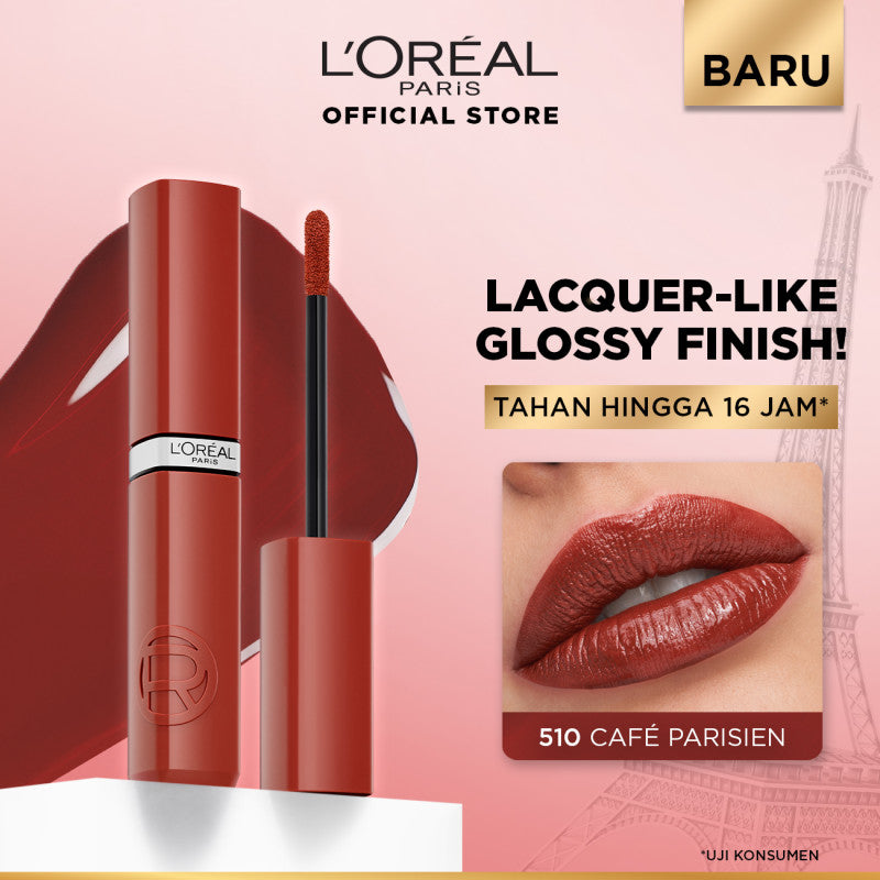 [BARU] L'Oreal Paris Infaillible Laque Resistance - Lip Cream Glossy Pigmented Nyaman Lipstik Transferproof Longlasting hingga 16 Jam